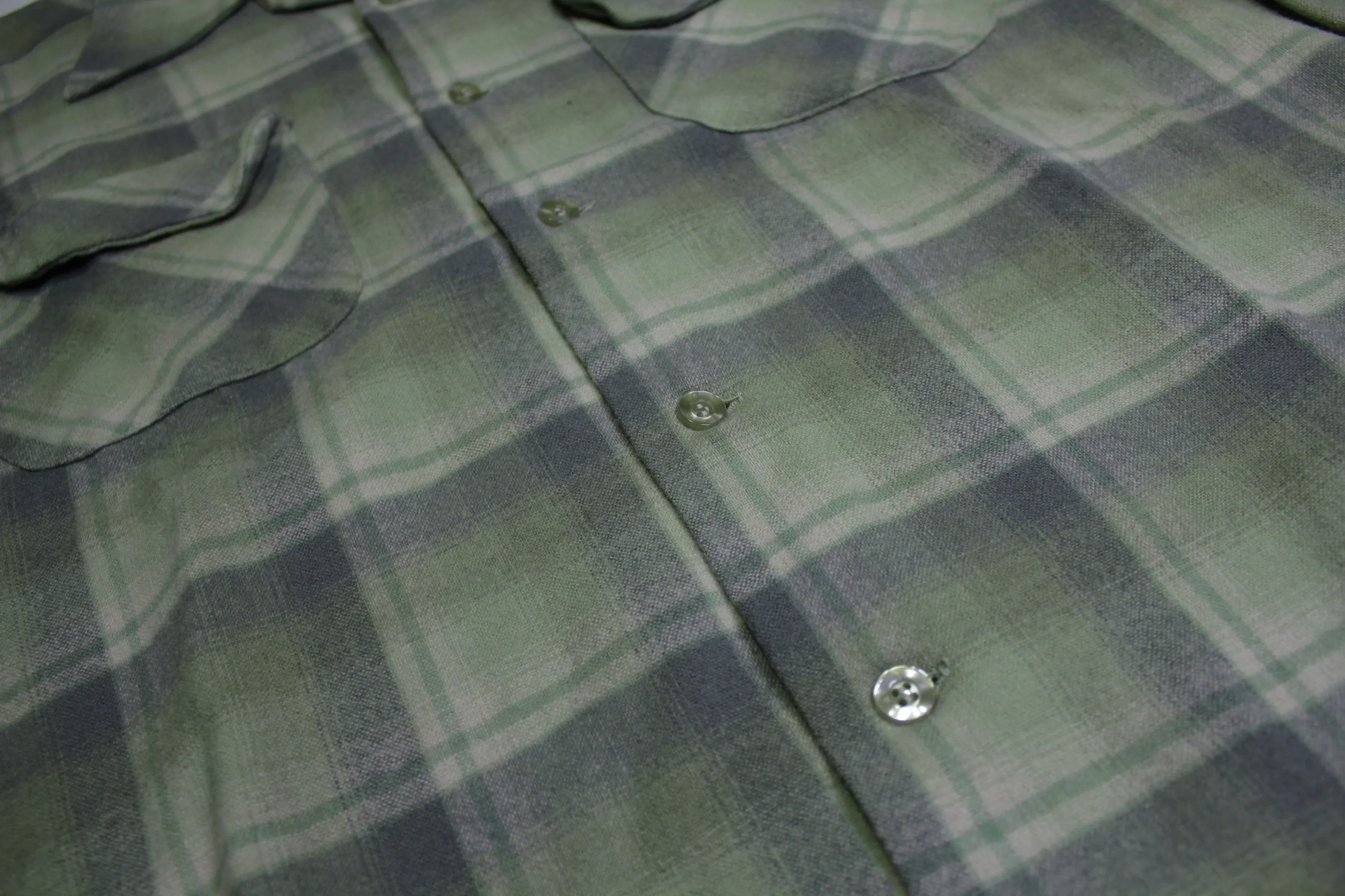 Pendleton 1960's Vintage Pure Virgin Wool USA Loop Collar Board Button Up Shirt