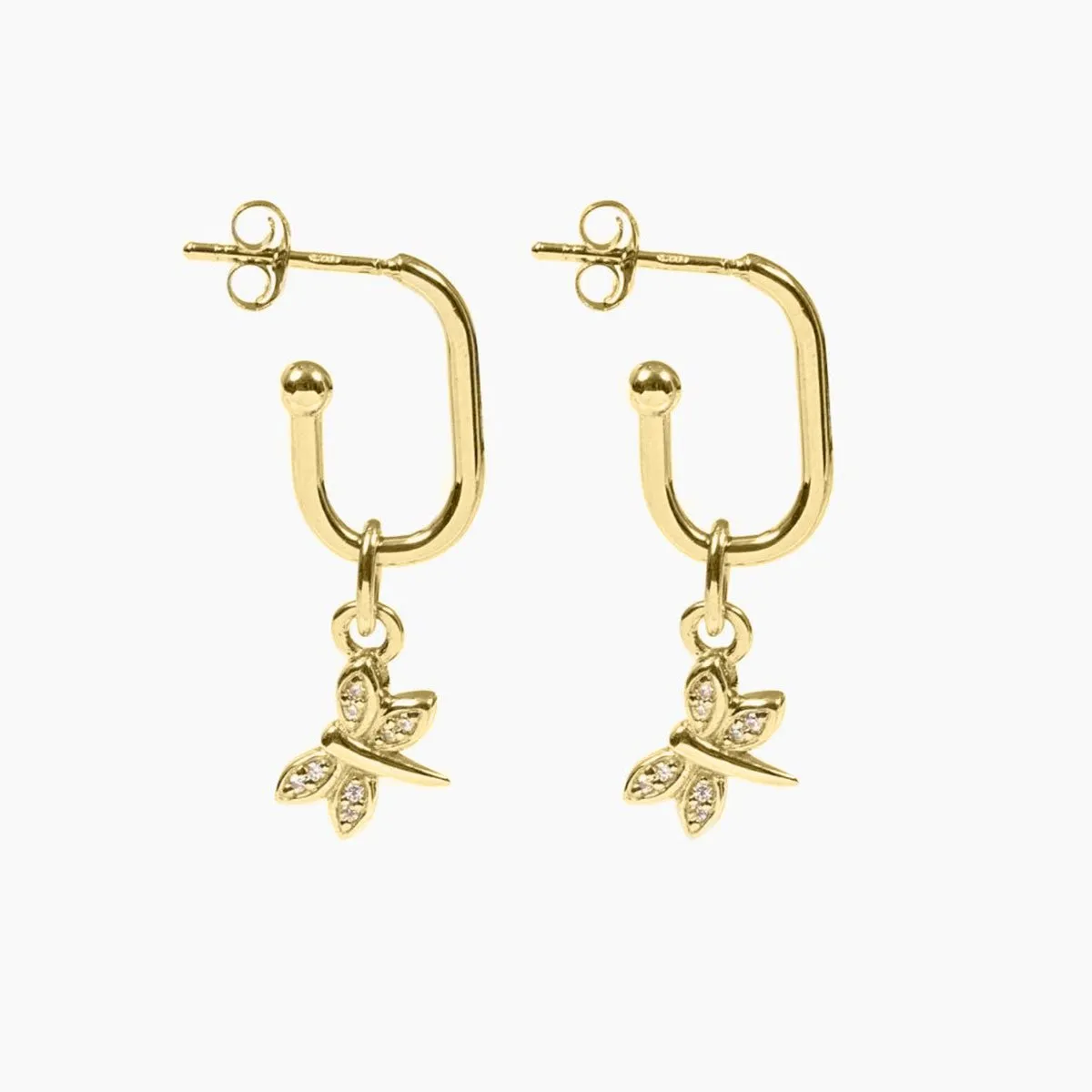 Roma Dragonfly CZ Earrings (Gold)