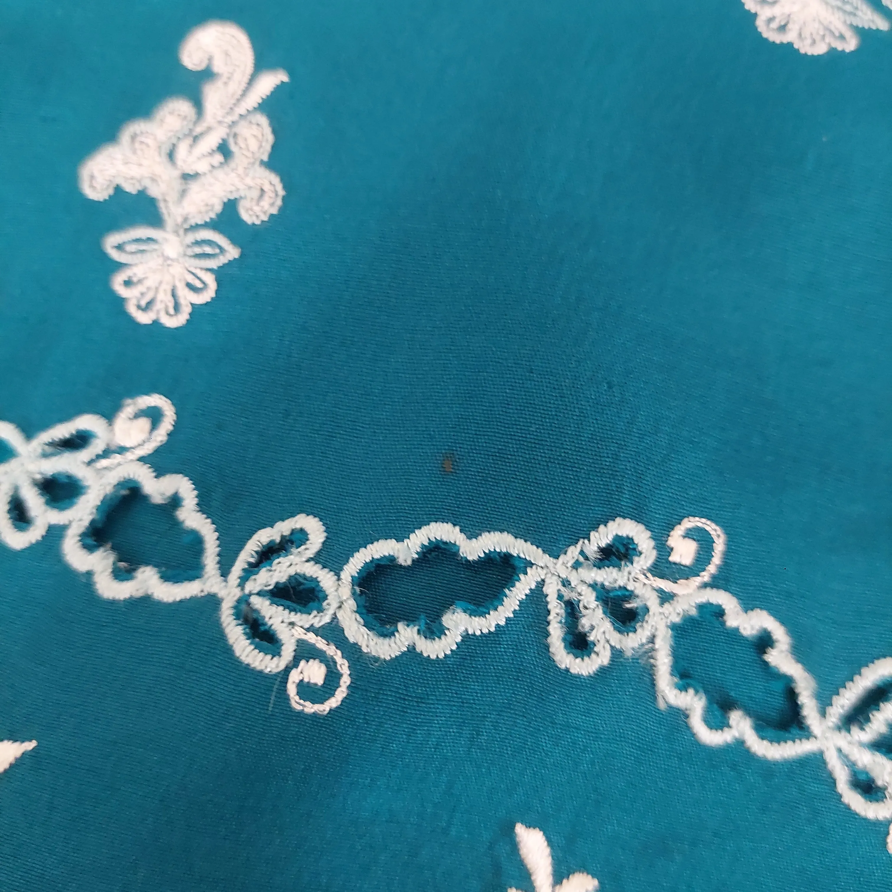 Shamsha Hashwani Teal Silk Embroidered Kurta | Pre Loved |