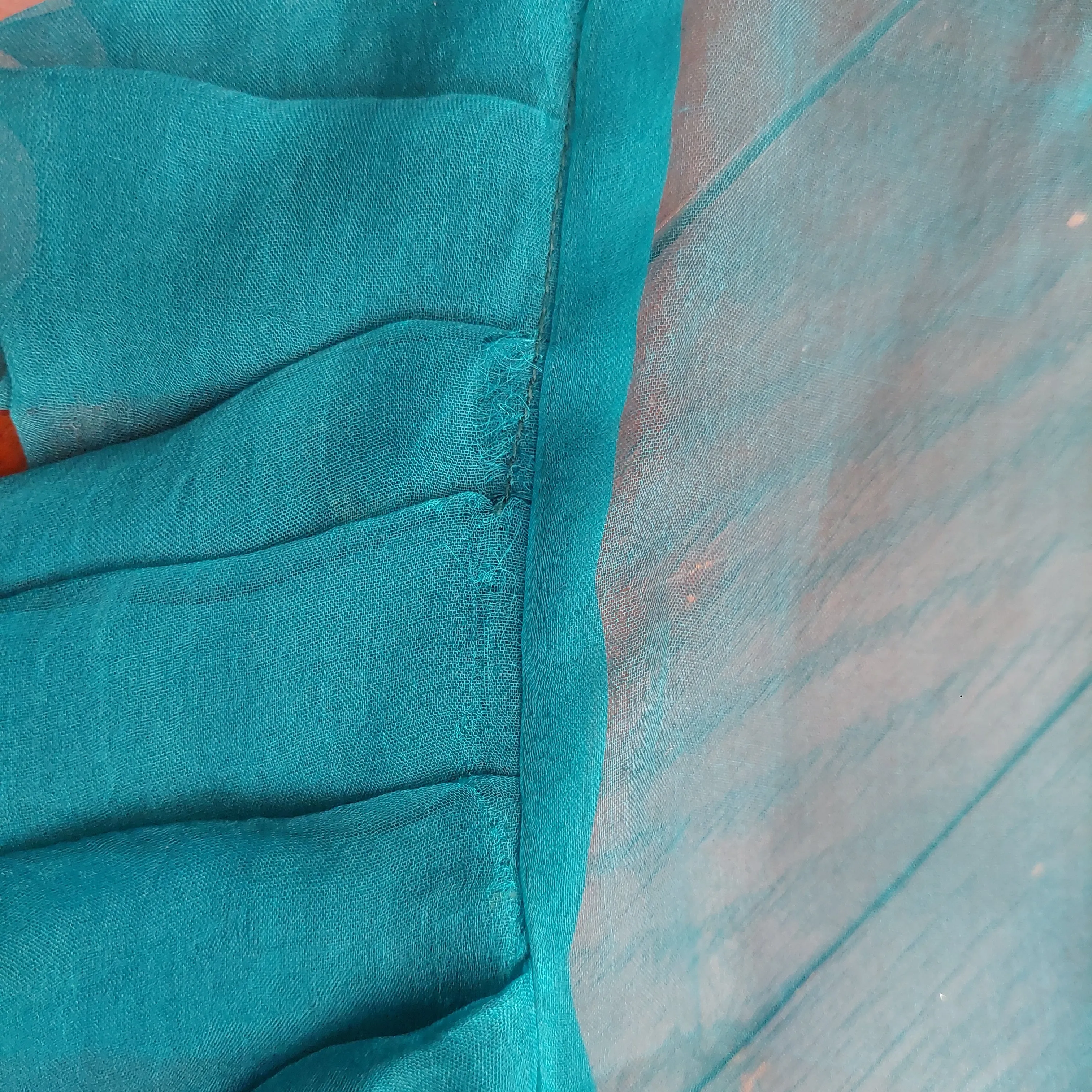 Shamsha Hashwani Teal Silk Embroidered Kurta | Pre Loved |