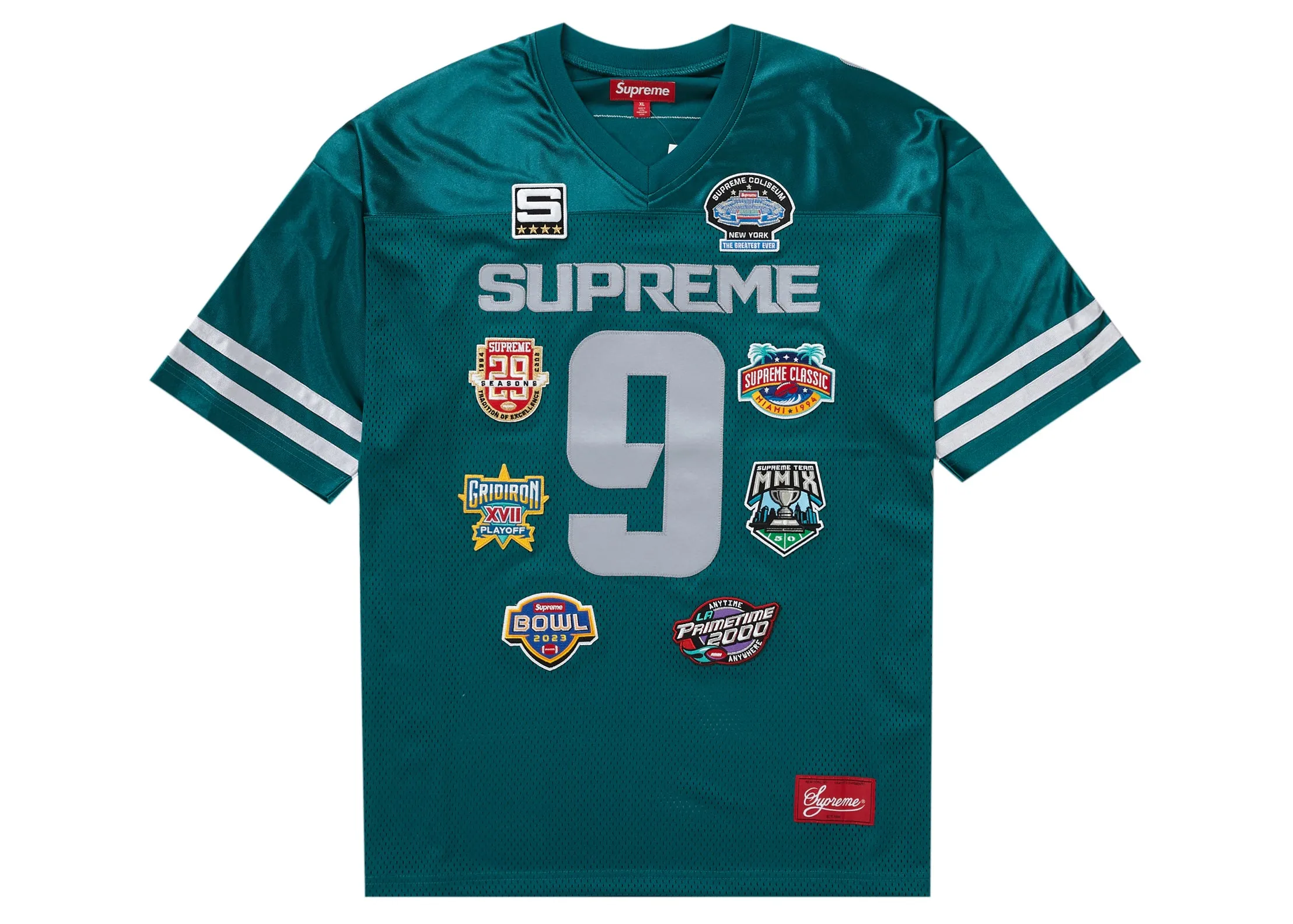 Supreme Championships Embroidered Football Jersey Dark Teal