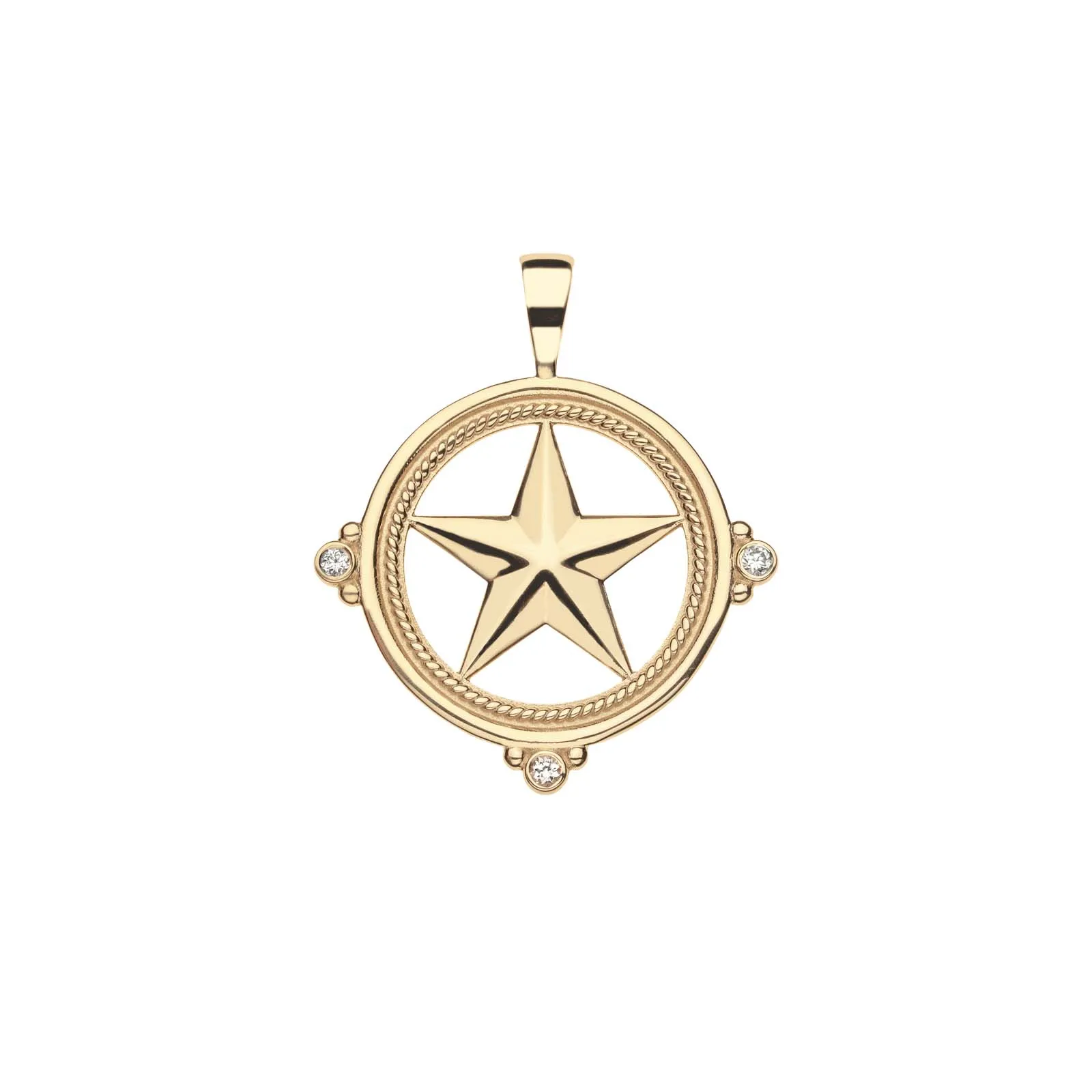 TEXAS JW Star Cutout Pendant in Solid Gold