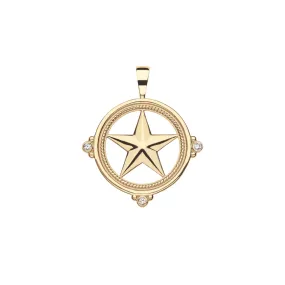 TEXAS JW Star Cutout Pendant in Solid Gold