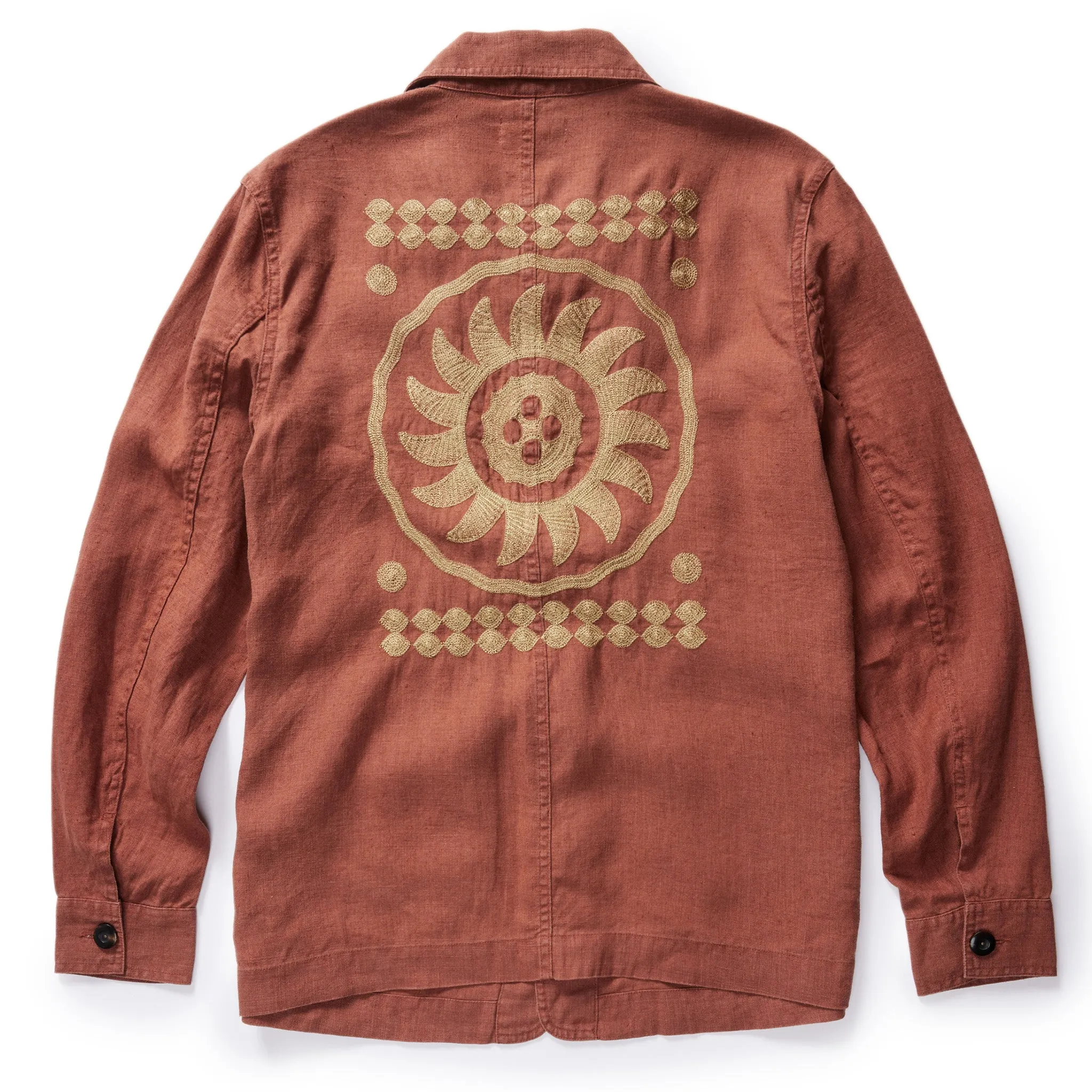 The Embroidered Ojai Jacket in Dried Guajillo Hemp