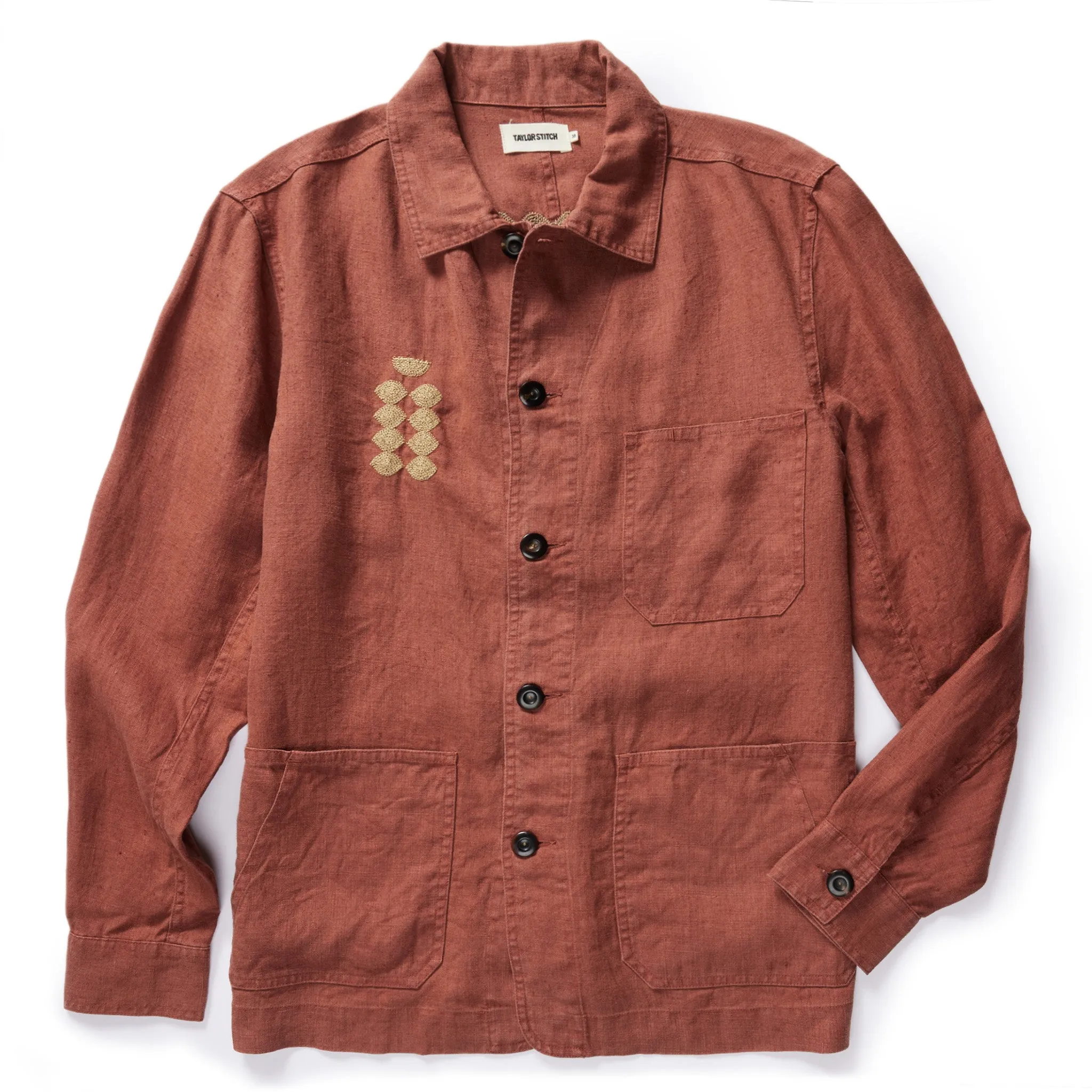 The Embroidered Ojai Jacket in Dried Guajillo Hemp