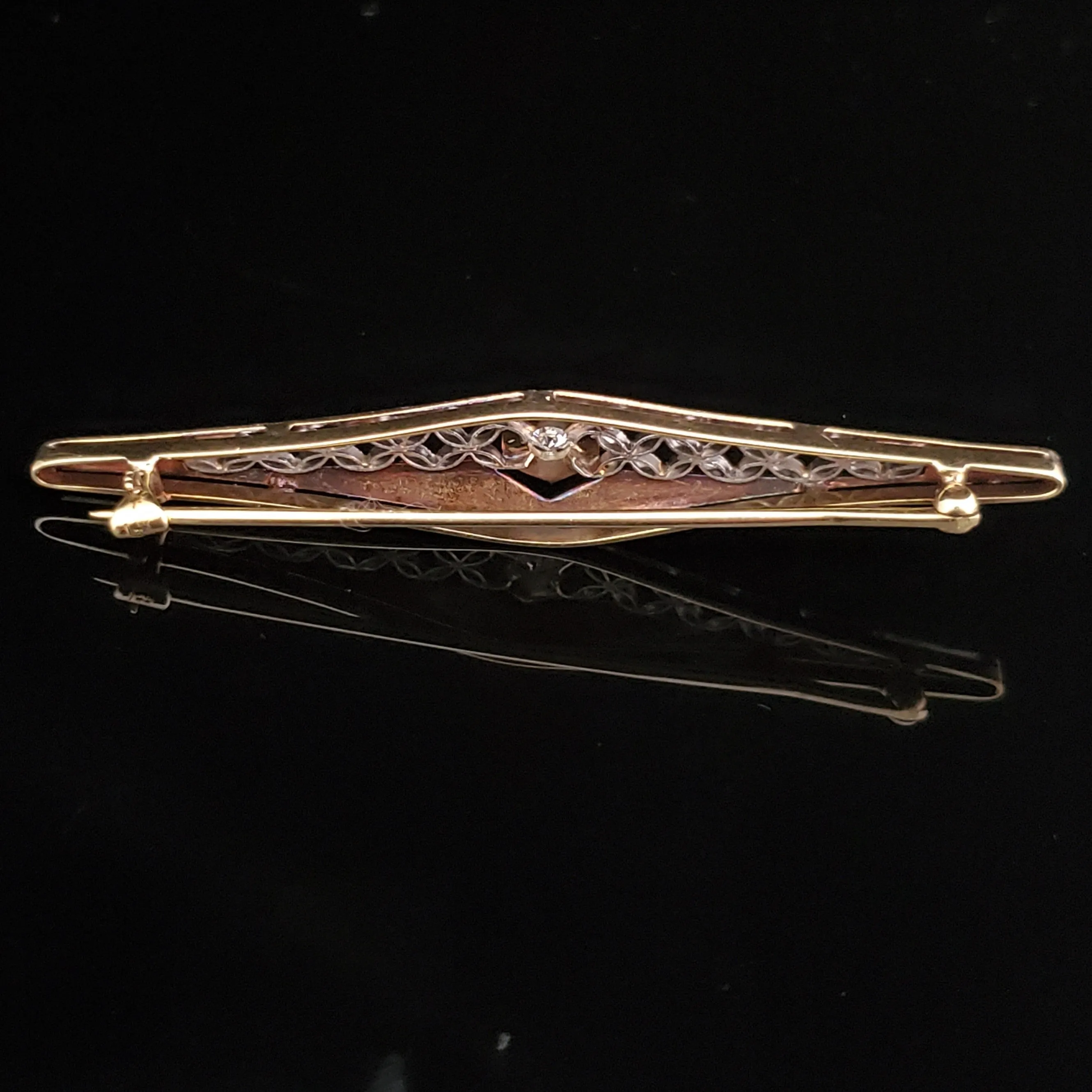 The Kenner - Art Deco Diamond 14k Gold Brooch