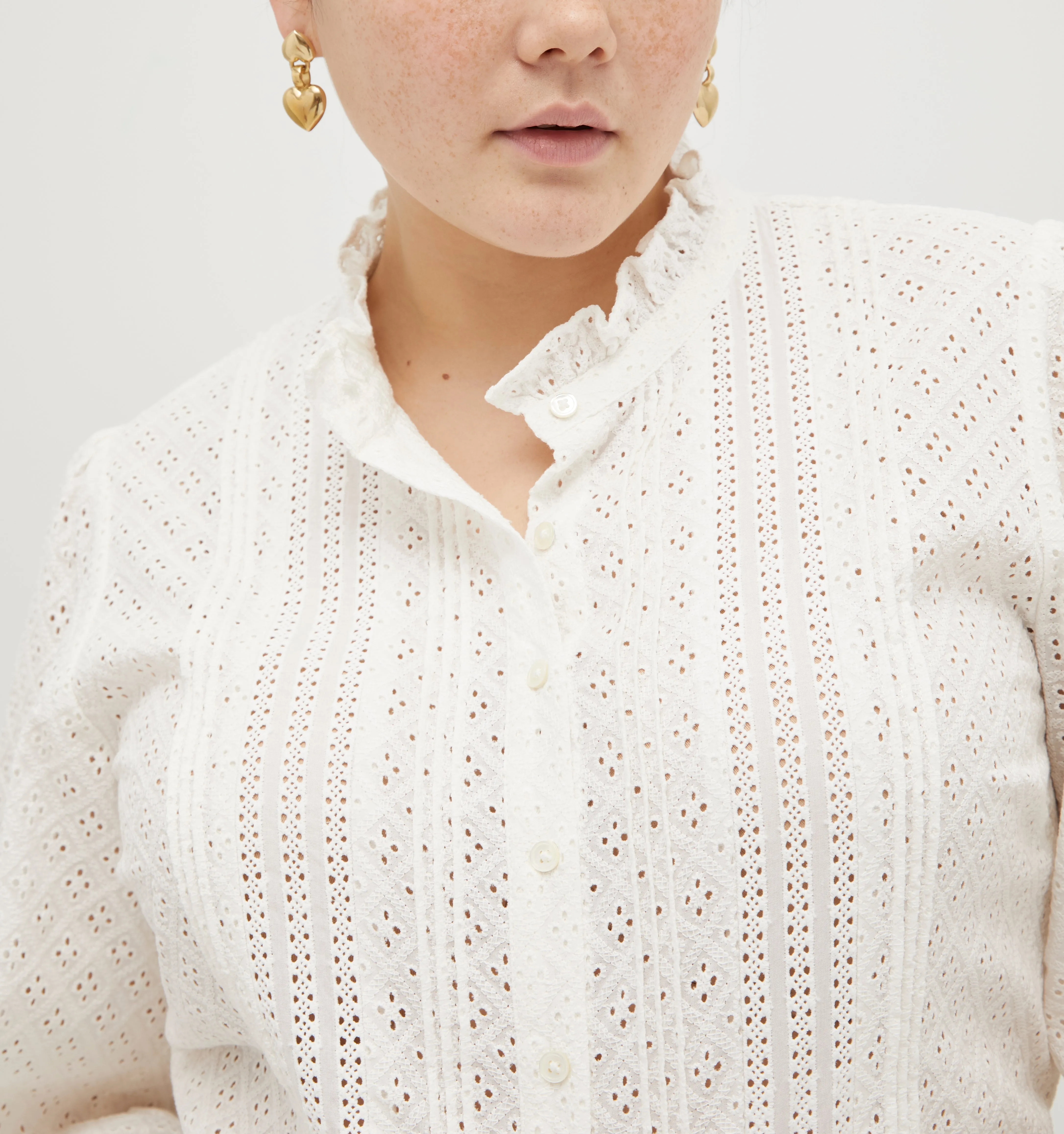 The Lillian Top - White Eyelet