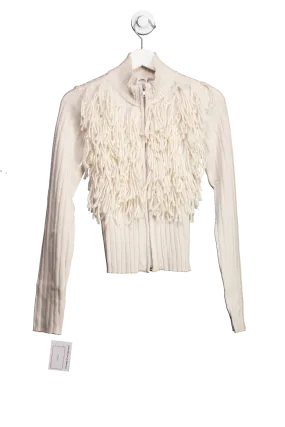 Urban Outfitters Cream Loopy Knit Zip Through Cardigan UK XS