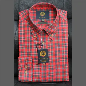 Viyella Royal Stewart Wool Blend Button Down Collar Shirt<>