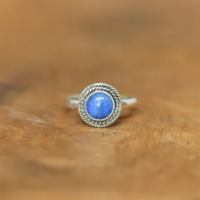 Western Blue Lapis Ring - Silversmith Ring - Feminine Jewelry - Lapis Lazuli Stacker